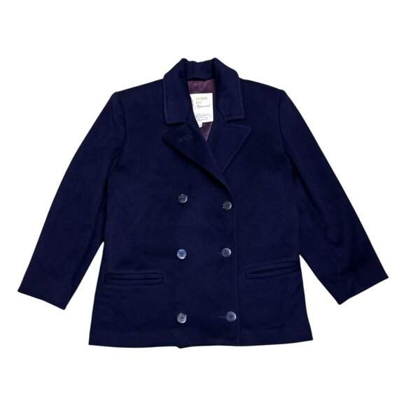 LONDON FOG Maincoats Vintage Retro Blue Business Winter Pea Coat Womens 6 Petite - Picture 1 of 7